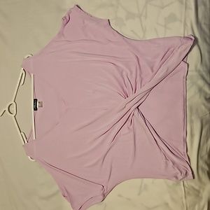 Twist Front Open Shoulder Tshirt